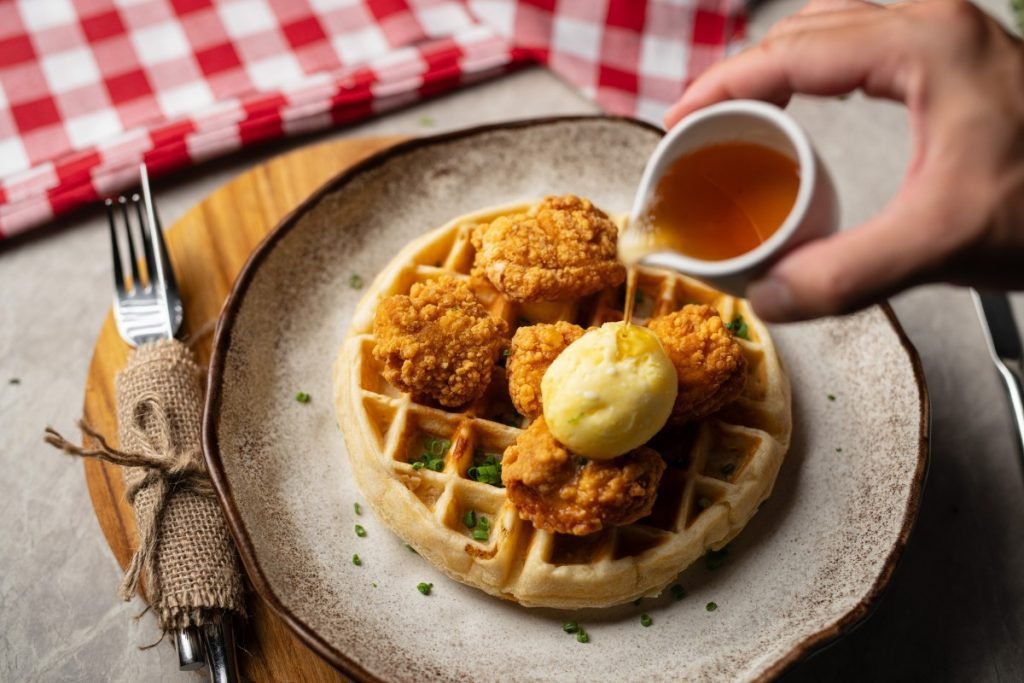 waffles and fried chicken